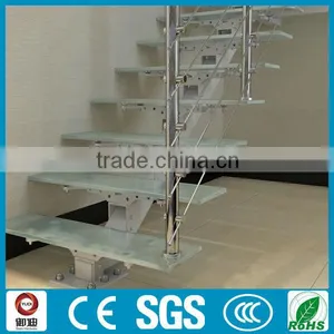 House Steel U Shape Glass Staircase thumbnail-4