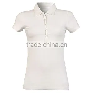 Ladies Fitted Plain Short Sleeve Polo Shirt thumbnail-1