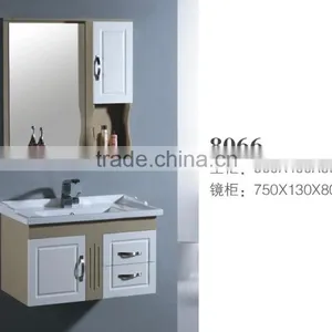 8066 Ceramic Counter Top Cabinet Basin Thin Edge Basin Bathroom Sink PVC Cabinet thumbnail-1