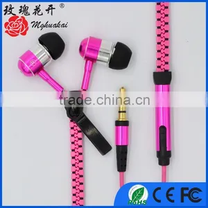 Hot 2016 Fashion Design Noise Cancelling Stereo Zipper Earphone thumbnail-6