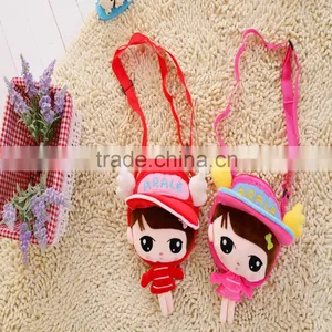 30*20cm Beautiful Customized Pink Plush Angel Girl Doll Satchel With Matched Embroidery Cap thumbnail-1
