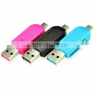 Universal Card Reader Mobile Phone PC Card Reader Micro USB OTG Card Reader OTG TF / SD Flash Memory Wholesale thumbnail-1