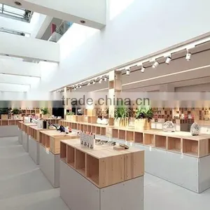 Natural Fresh Wood Retail Furniture Computer Shop Interior Design thumbnail-2