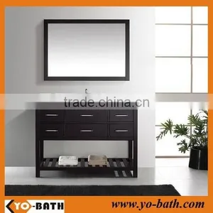48 Inch Single Sink Solid Wood Espresso Modular Bathroom Vanity, Elegant Bathroom Vanity With Marble Countertop thumbnail-1