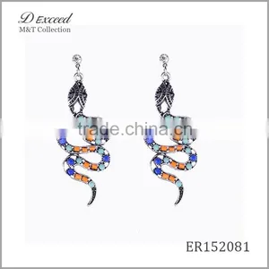 2016 Hot New Designs Vintage Jewellery Earrings Bohemian Style Snake Gold Plating Drop Earrings thumbnail-2
