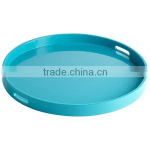 Best Selling Round Orange Lacquer Serving Tray Table thumbnail-1