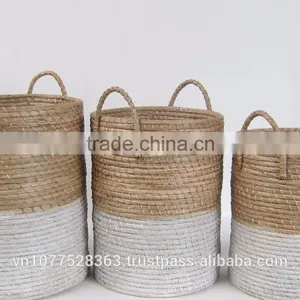 High Quality Best Selling 2016 Water Hyacinth Round Coloful Storage From Vietnam thumbnail-1