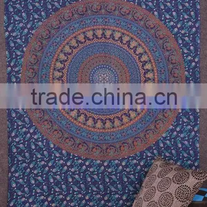 Hippie Mandala Block Printed Tapestry Wall Decor Throw Table Cover 100% Cotton Bedspread Indian Jaipur Manufacturer & Wholesaler thumbnail-1