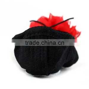 Fashion Beautiful Dance Wear Black and Big Red Flower Ballet Shoes Baby Girls Shoes thumbnail-4
