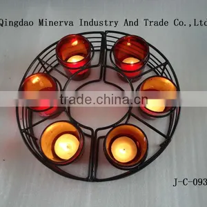 Factory Wholesale Customize Metal Candle Holder for 6 Pcs Glass Cup thumbnail-1