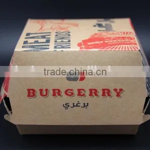 Hot Sale Kraft PaperPackaging Hamburger Folding Box Take Away thumbnail-1