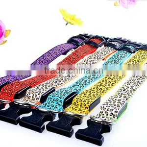 LED Collar Leopard Print Design Puppy Necklace Luminous Pet Decors Productos Para Mascotas Dog Harness Led thumbnail-2