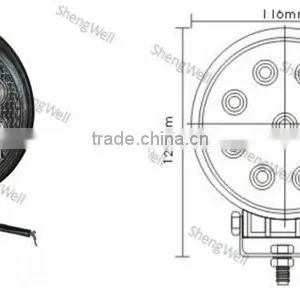 4" 27W 9--32V Round LED Work Light Epistar Led Work Light Flood/Spot Beam Super Bright Led Rechargeable Work Light thumbnail-1