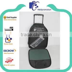 Dark Green School Backpack With Trolleys thumbnail-3