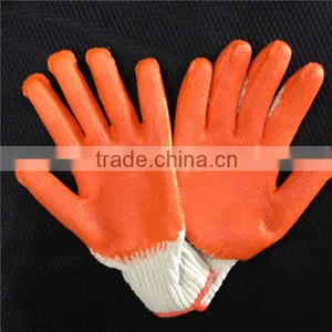 Rubber Coated Orange Poly Cotton Lined Latex Gloves for Industrial thumbnail-4