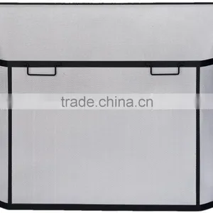Single Panel Black Fireplace Screen Guard thumbnail-1