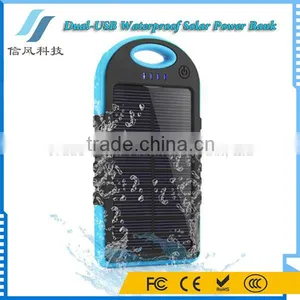 3000mAh Dual USB Portable Waterproof Solor Charger Power Bank for IPhone for Android Smartphone for IPad thumbnail-4