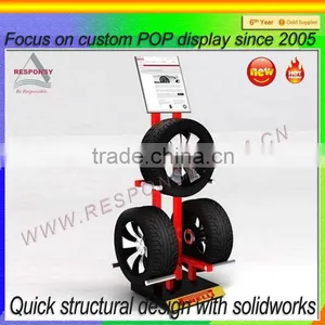 Tire Merchandising Point of Sale Car Wheel Display Rack Floor thumbnail-3