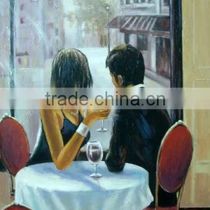 High Quality Stretched Couple Nude Canvas Oil Painting Art thumbnail-1
