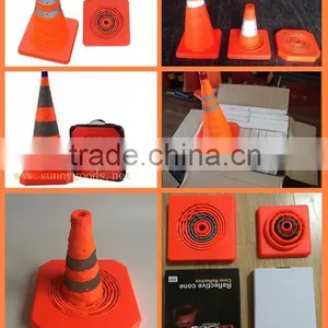 Height 700mm Retractable Glow in the Dark Traffic Cone thumbnail-4