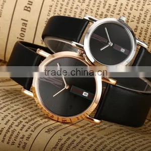Leather Quartz Pair Couple Watches With Fashion Design thumbnail-4