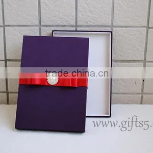 Custom Handmade Luxury Purple Wedding Gift Box for Invitations thumbnail-4