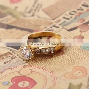 New Fancy Latest Designs Stainless Steel cz Diamond Engagement Rings thumbnail-4