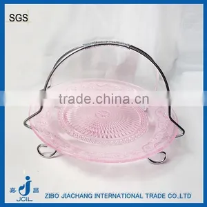 Wedding Charger Glass Plates With Sliver Metal Stand thumbnail-1