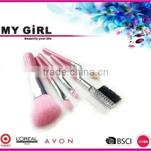 2016 MY GIRL OEM Make up Brush /5pcs Wooden Handle Goat Hair Professional Makeup Brush Set thumbnail-2