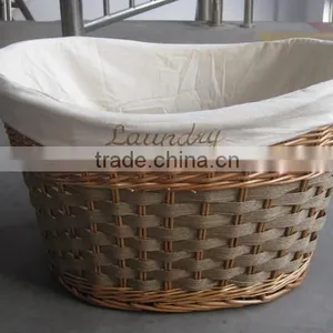 Willow Storage Basket; Willow Laundry Basket thumbnail-1