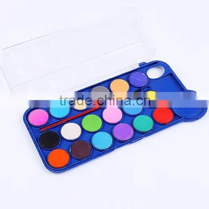 Professional 18 Colors Child Watercolor Paint Cakes Set Bulk,tempera Kids Paint Powder Paint Watercolor With One Brush thumbnail-3