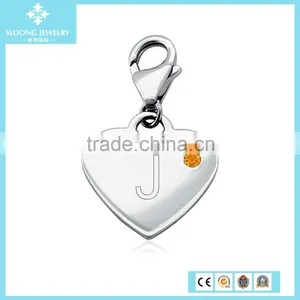 Amethyst Birthstone Heart Charm in Sterling Silver (February) thumbnail-6