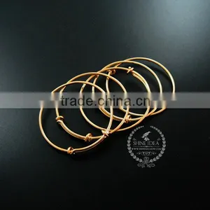 50mm Diameter Brass 14K Gold Plated Simple Wiring Bracelet for Beading DIY Jewelry Supplies 1900105 thumbnail-2