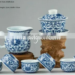 Chrysanthemum Flower Tea Set( One Gaiwan, One Pitcher+6 Cups) thumbnail-1