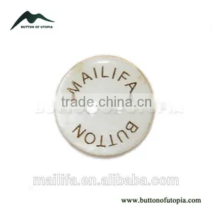 2 Holes Fancy High Quality Plate Gold Japanese Agoya Shell Button With Logo Engraved On thumbnail-1