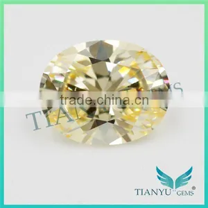 Wholesale Synthetic Zircon Gemstones Oval Cut L-Yellow CZ Stones thumbnail-1