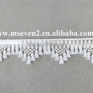 Perfect Style Tassel Lace Trim 100% Polyester Embroidery Triangle Shaped Lace in White for Garment thumbnail-2