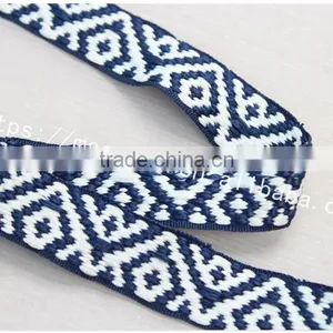 High Quality Polyester 20mm Ethnic Woven Yarn Dyed Webbing for Garment thumbnail-4