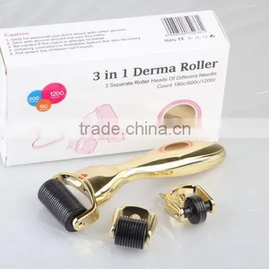 2015 Latest 3 IN 1 Derma Roller With 3 Separate Roller Heads of Different Needle Count 180/600/1200pins Guangzhou thumbnail-5