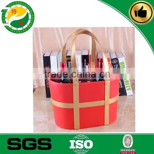 Wholesale Custom Fancy Leather Wine Gift Storage Basket thumbnail-1