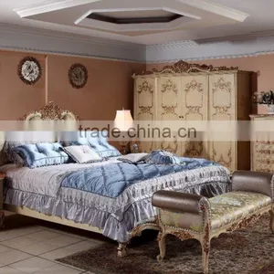 2016 NEW ARRIVAL Solid Wood Grand European Luxurious Bedroom Furniture/King Size Bed(MOQ=1 SET) thumbnail-4