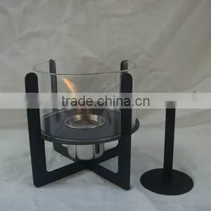 Decorative Iron Sheet Fireplace With Cylinder Glass thumbnail-2