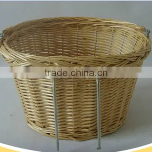 100%Handmade Big Wicker Shopping Bicycle Basket Wicker Bike Basket thumbnail-1