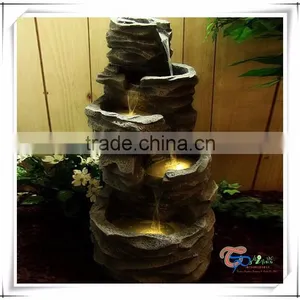 Polyresin LED Four Falls Garden Rock Stone Water Fountain thumbnail-1
