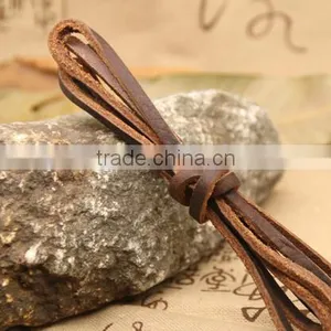 2016new Cheap Real Leather Long Braided Lanyard / 100% Cow Leather Lanyard thumbnail-1