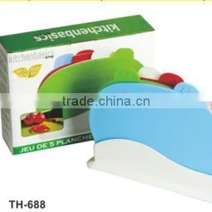 Wholesale Hot Sale 4pcs Chopping Board With Holder TH-688 thumbnail-1