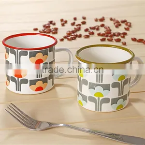 Custom Printed Different Size 8*8 cm 350ml-450ml Enamel Mug/Enamel Cup/Coffee Mug thumbnail-3