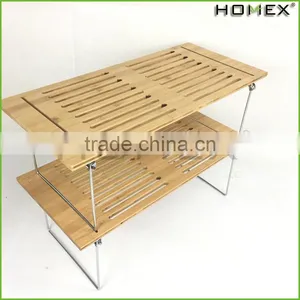 Bamboo Kitchen Stackable Vegetable Storage Rack Homex-BSCI thumbnail-1