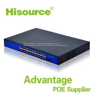 Hisource 24-портовый 400Вт POE-коммутатор IEEE802.3AF/AT, сетевые коммутаторы, быстрый Ethernet-коммутатор thumbnail-3