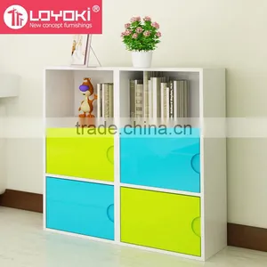 Colorful DIY Assembly Wood Cabinet Wooden Cube Storage Home Furniture Storage Boxes Cabinet thumbnail-2